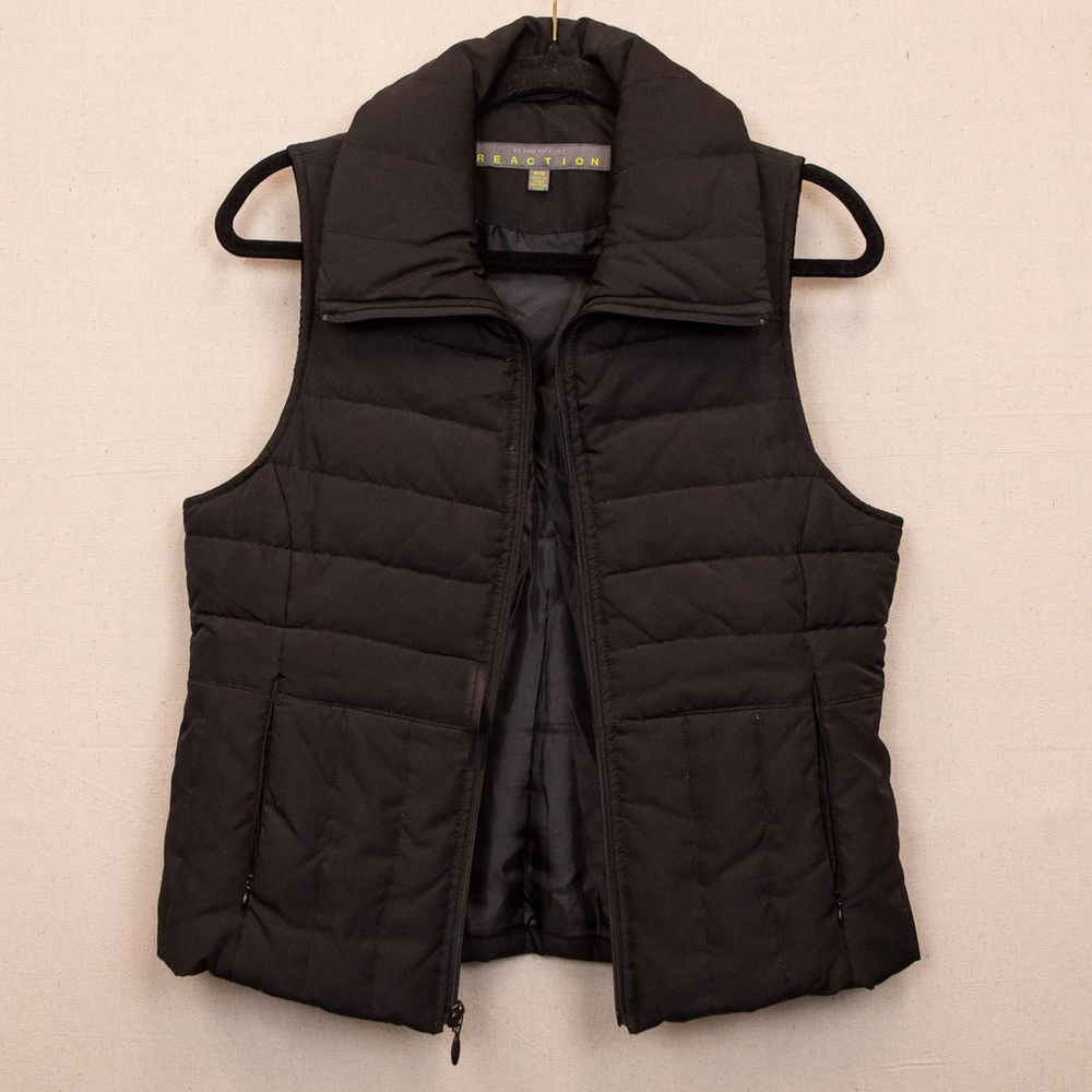 Kenneth Cole Reaction black puffer goose down vest-M
